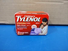 TYLENOL Children's Chewables Tablets Fever Treatment Grape - 24 Tablet