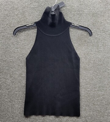 Lucy Paris Sweater Women's Large Black Knit Mock Neck