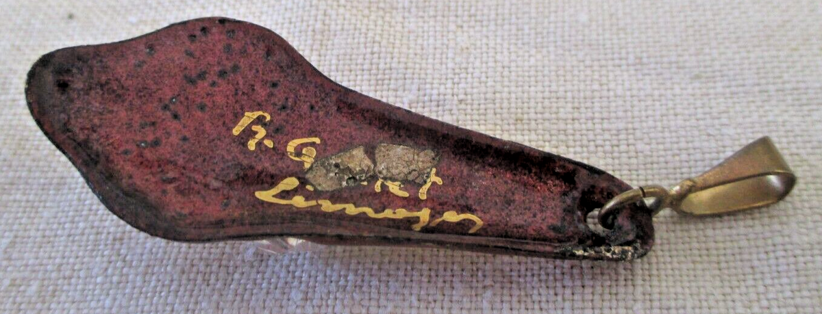 Pendentif Vintage Limoges - Émaux Anciens Signé - Pièce Unique 1664