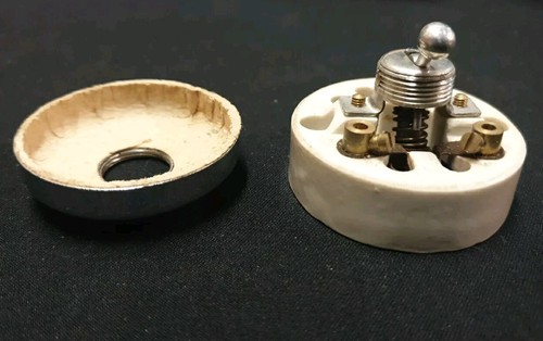 ANTIQUE PORCELAIN AND CHROME METAL SWITCH - Picture 6 of 6