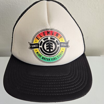 ELEMENT Foam trucker Black White Outdoors Skate Cali Hat Cap Snapback