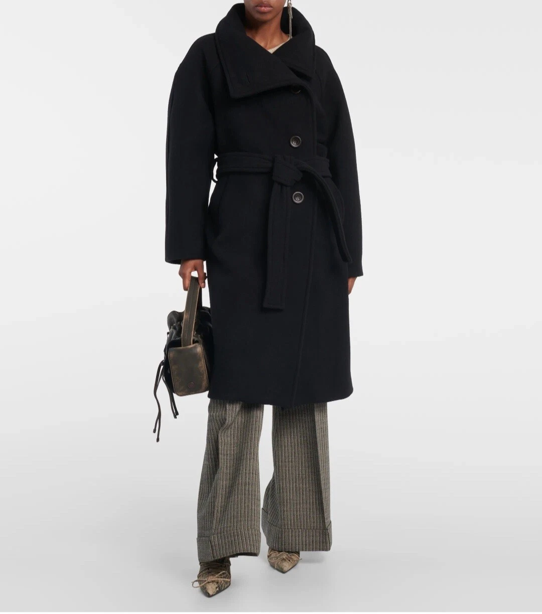 Cappotto nero molto oversize misto lana Acne Studios taglia 38 prezzo consigliato £ 1050