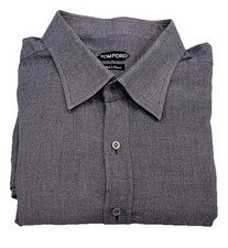 Tom Ford Dress Shirt 49 19.5 Mens Purple Made To Measure Barrel Cuff Switzerland