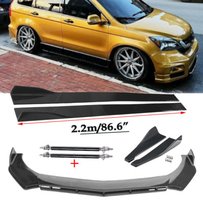 For Honda Pilot 2 Carbon Fiber Front Bumper Lip Splitters Side Skirt Strut Rod