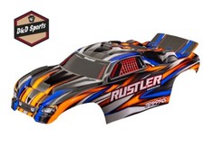 Traxxas 3721-ORNG - Body, Rustler, Orange painted Clipless Mounting
