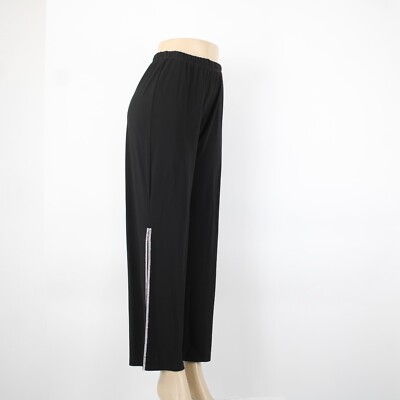 パンツ msk. MSK Sz S x 32 Black Rhinestones Front Half Slit Flared Polyester