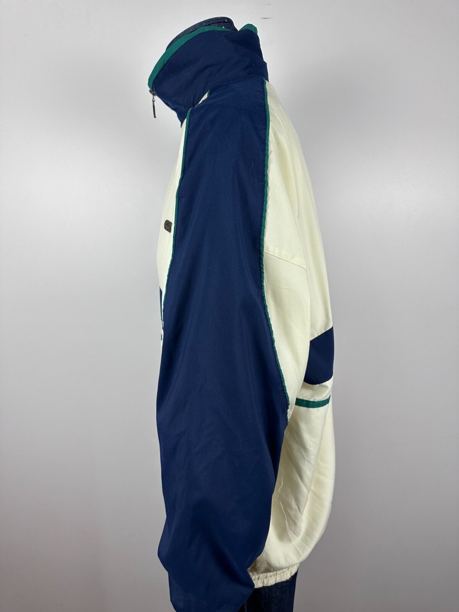 LACOSTE ダークグレー ベスト XXL 古着 90s Lacoste Vintage 90s White Blue Track Tracksuit Top Jacket