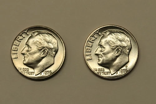 1976 P & D Uncirculated Roosevelt Dimes, Free Shipping