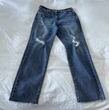 Anthropologie Pilcro  SZ 29  The Vintage Straight Raw Hem Distressed Jeans