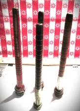 LOT 4 ANTIQUE VTG SM 8.0"+ TEXTILE WOOD SPOOL THREAD YARN WEAVING SPINDLES-DECOR