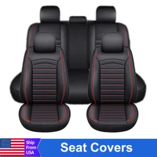 PU Leather Front Rear Seat Covers Full Set Car Cushion Protector For Pontiac