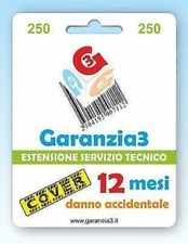GARANTIE3 G3CIT250 ASSURANCE CONTRE DOMMAGES ACCIDENTELS 12 MOIS MAXIMUM 250€