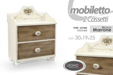 MOBILE COMODINO PORTA OGGETTI IN LEGNO CON DISEGNO 30x19x25 Cm TOD-621666