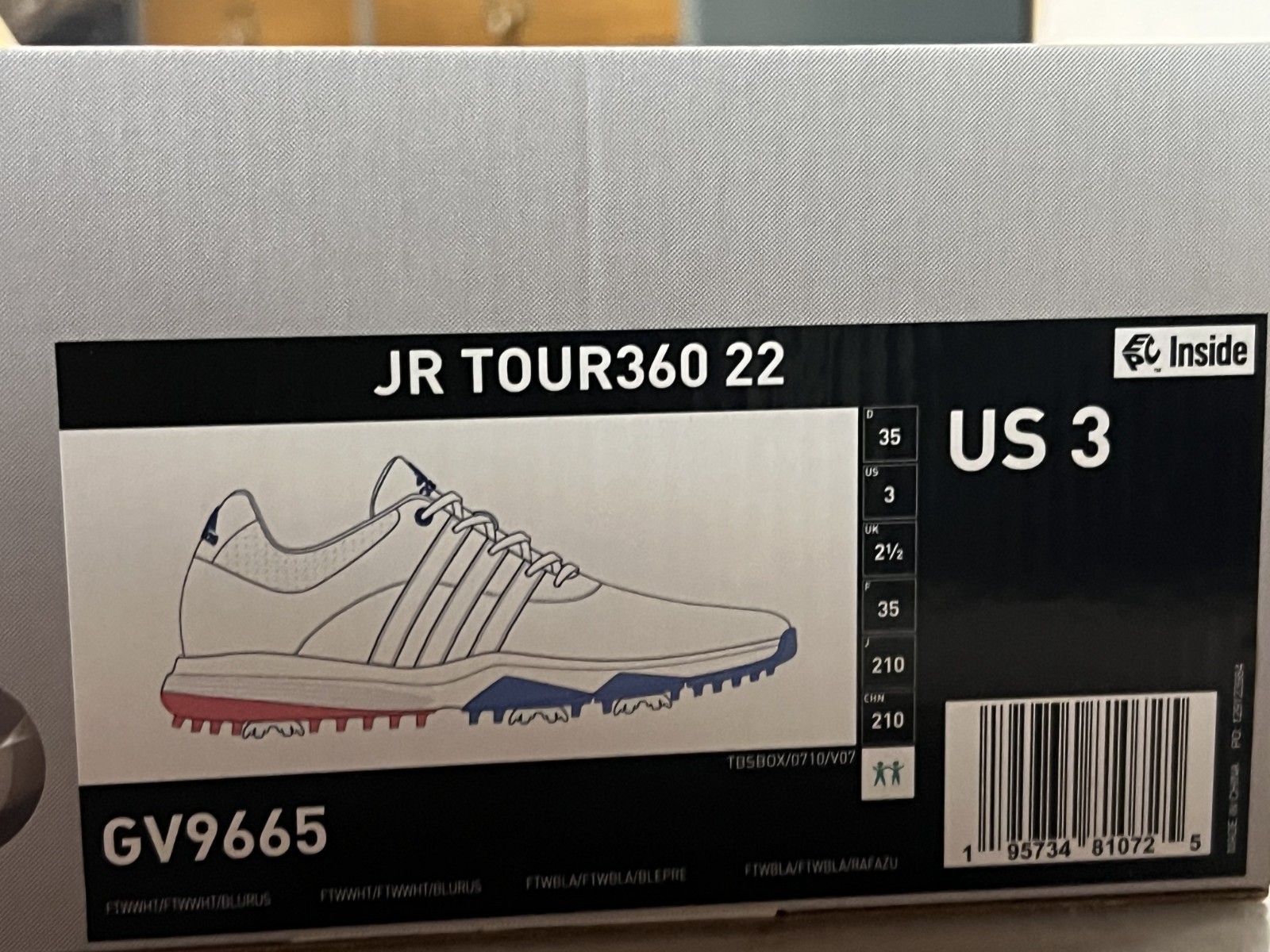 Adidas Youth Girls Jr Tour360 22 US3 Girl's GV9665  Golf  Sh