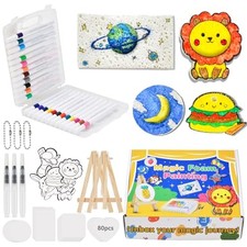 80PCS Magic Foam Texture Painting Set with 30 Pcs Foam Texture Paper 12