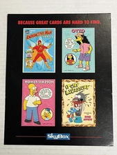 1993 Skybox The Simpsons Uncut 4 Card Sheet Promo Bongo - Slight Wear