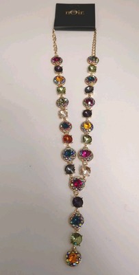 Noir Jewelry Necklace Costume Ball Gems Rhinestones Flashy Shiny New Gold