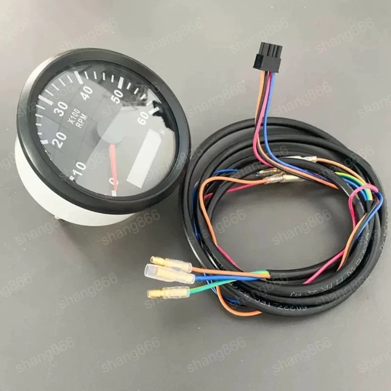 Tacómetro marino 0-6000 RPM apto para motor fueraborda Yamaha Suzuki Parsun 2 y 4 tiempos