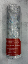 1 roll Silver deco mesh 10 in x 30ft. ribbon wreath xmas decor