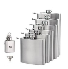 7/10 oz Liquor Pocket Hip Flask Stainless Steel Whiskey Screw Cap Flagon