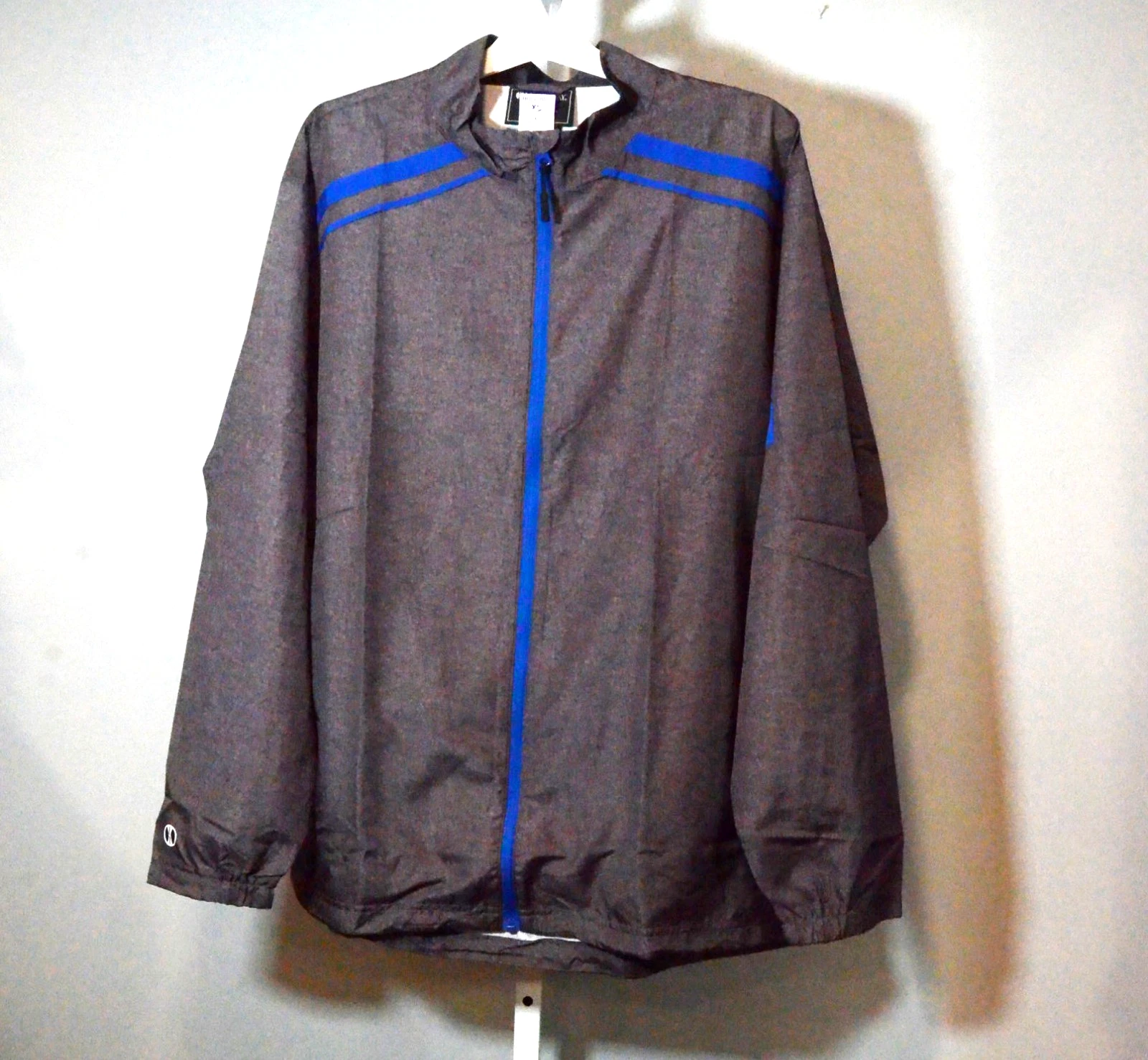 NWT Holloway Mens XL Light-Weight Raider-Model Jacket Dark Gray w/Blue Trim