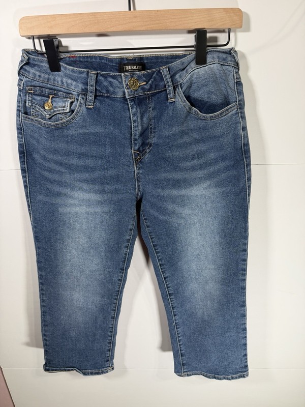 True Religion Jeans Womens 28 Blue Bootcut Flap Pocket Stretch Denim Pants