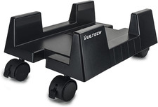 CP-02 Carrello Porta PC in ABS, Supporto PC Regolabile Basso, 4 Ruote Con Freno,