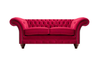 Rotes Chesterfield Sofa Exklusiver Zweisitzer Wohnzimmer Polstercouchen