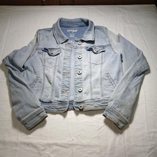 Cat Jack Blue Jean Jacket Denim Jacket Girls Size XL 14-16 Button Up Closure