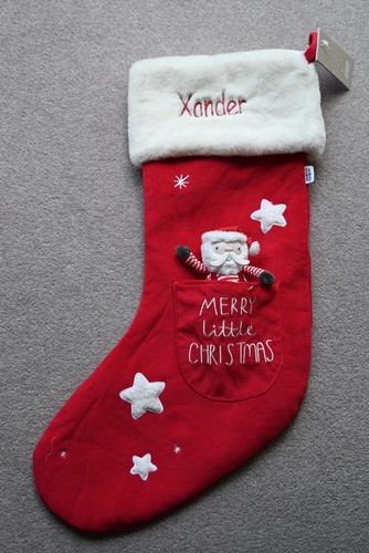 Mamas and Papas Large Red Christmas Stocking + Detachable Toy - Personalised - Picture 4 of 9