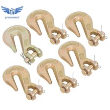 6 Pack 3/8″ Grade 70 Grab Hook Kit Transport Tie‑Down Chain Zinc 7500 lbs WLL