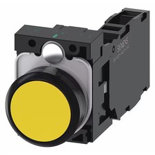 Siemens 3Su1100-0Ab30-1Fa0 Push Button, 22Mm, Yellow, Plastic Bezel