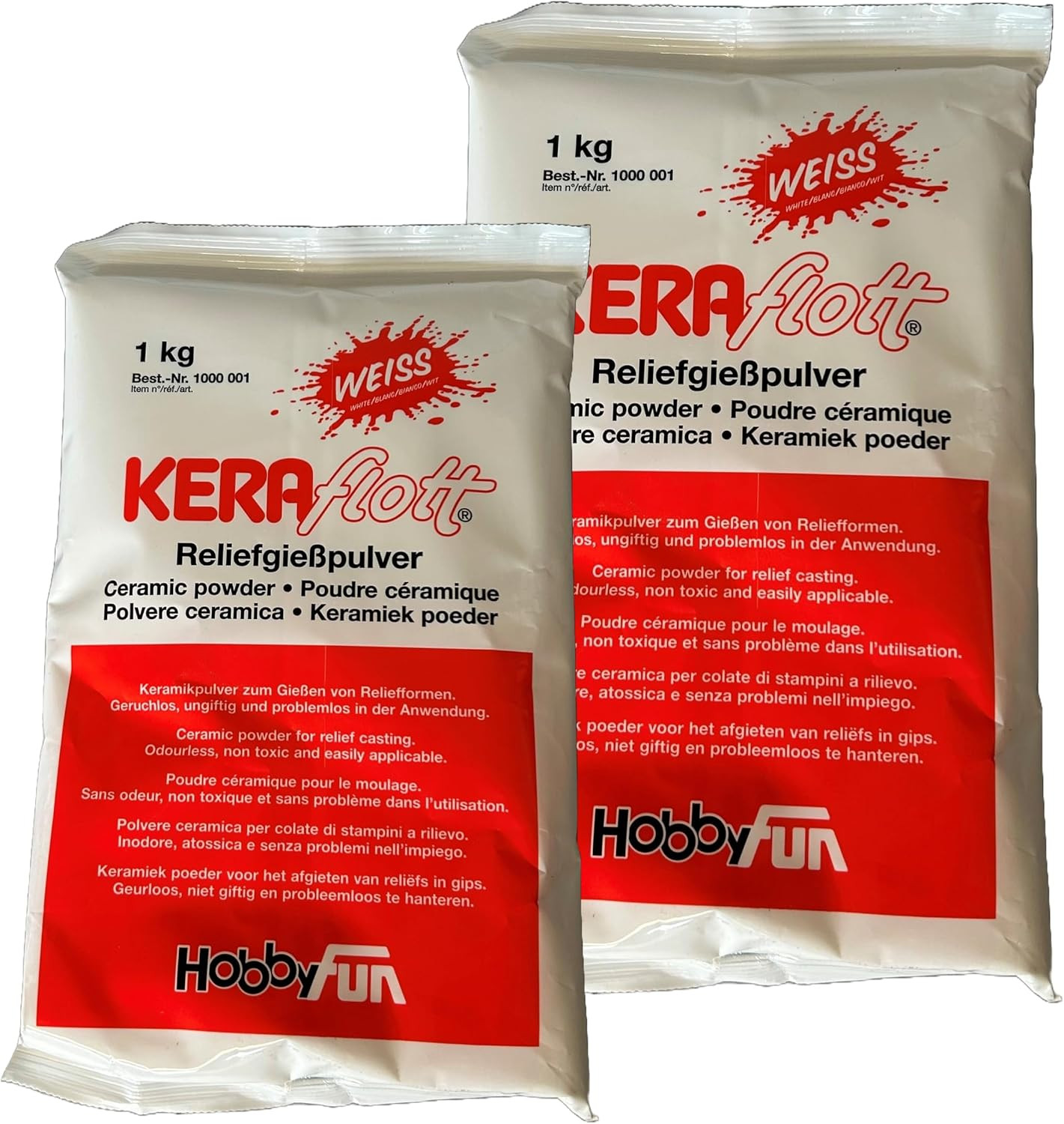 Keraflott Polvere Ceramica 2kg | Gesso per Stampi e Colata a Rilievo