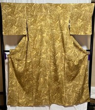 Kimono Pure silk small pattern suminagashi hitokoshi crepe thread length 147cm