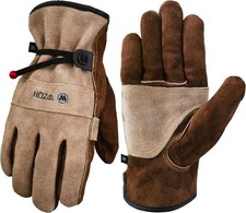 Leather Work Gloves for Men Women, Medium Gardening Welding Construction,