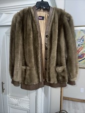 Vintage Adolph Schuman For Lilli Ann Faux Fur Leather Jacket -