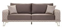 LuxuriöSes 3-Sitzer-Sofa Holzrahmen Glatte Ecken Minimalistischer Stil