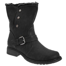 Image of Cats Eyes Womens/Ladies Fold Down Biker Style Ankle Boots Si  DF215