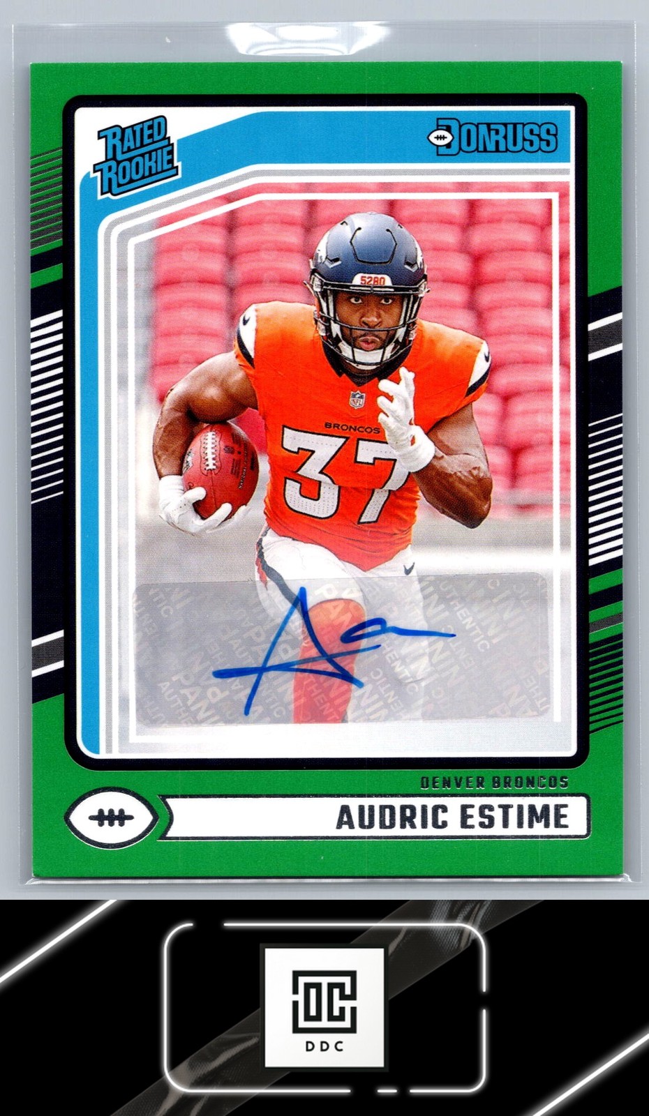 2024 Donruss #335 Audric Estime Rated Rookies Autographs Green