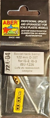 Aber 72L-04, Soviet Tank Barrel 122mm D-25T for IS-2, IS-3, ISU-122S, 1/72, MIB