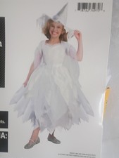 White Witch Costume Dress with Hat - Kids Lg NEW