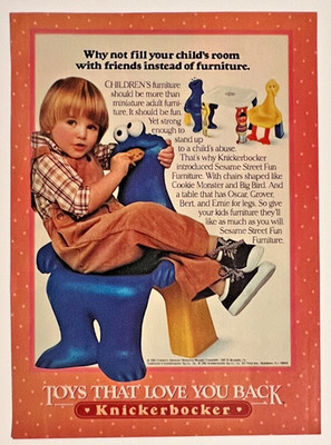Knickerbocker Sesame Street Big Bird Cookie Monster Toys Vintage Print Ad 1981