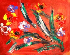 Large Impressionist Flowers Wall Decor   18x24 - Original hand painted Canvas