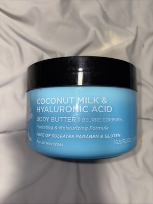 LUSETA Coconut Milk & Hyaluronic Acid Body Butter   Hydrate & Moisturize 16.9 Oz