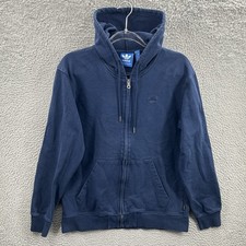 Adidas Original Hoodie Mens Medium Navy Blue Sweatshirt Trefoil Sweater Adult M