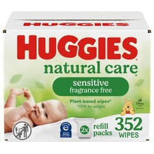 Huggies Natural Care Sensitive Baby Wipes Refill Unscented 352 Count 99 Water