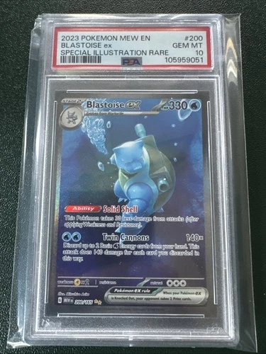 Pokemon 2023 Blastoise ex 200/165 Special Illustration Rare 151 GEM MINT PSA 10