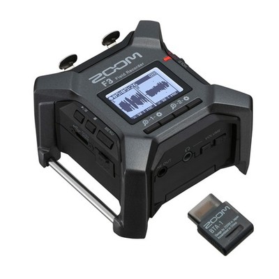 Zoom F3 Digital Multitrack Field Recorder ZBTA1-ZOOM Bluetooth Adapter