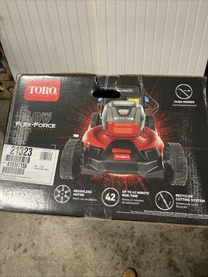 #ad Toro Recycler 21 Inch Deck 60 V Max Brushless Motor Push Lawn Mower Black Red $249.99