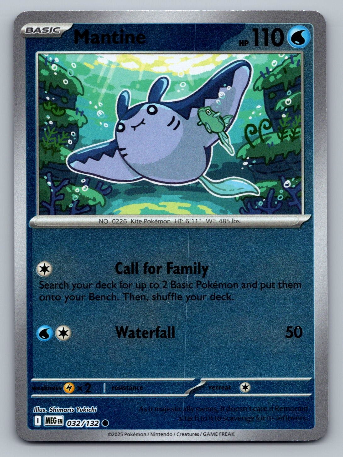 Pokemon TCG ME01: Mega Evolution Mantine 032/132 Reverse Holo